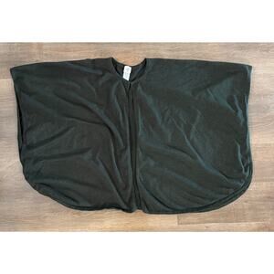 CAbi Charcoal Gray Open-Front Poncho Cape | One Size Oversized Knit Wrap